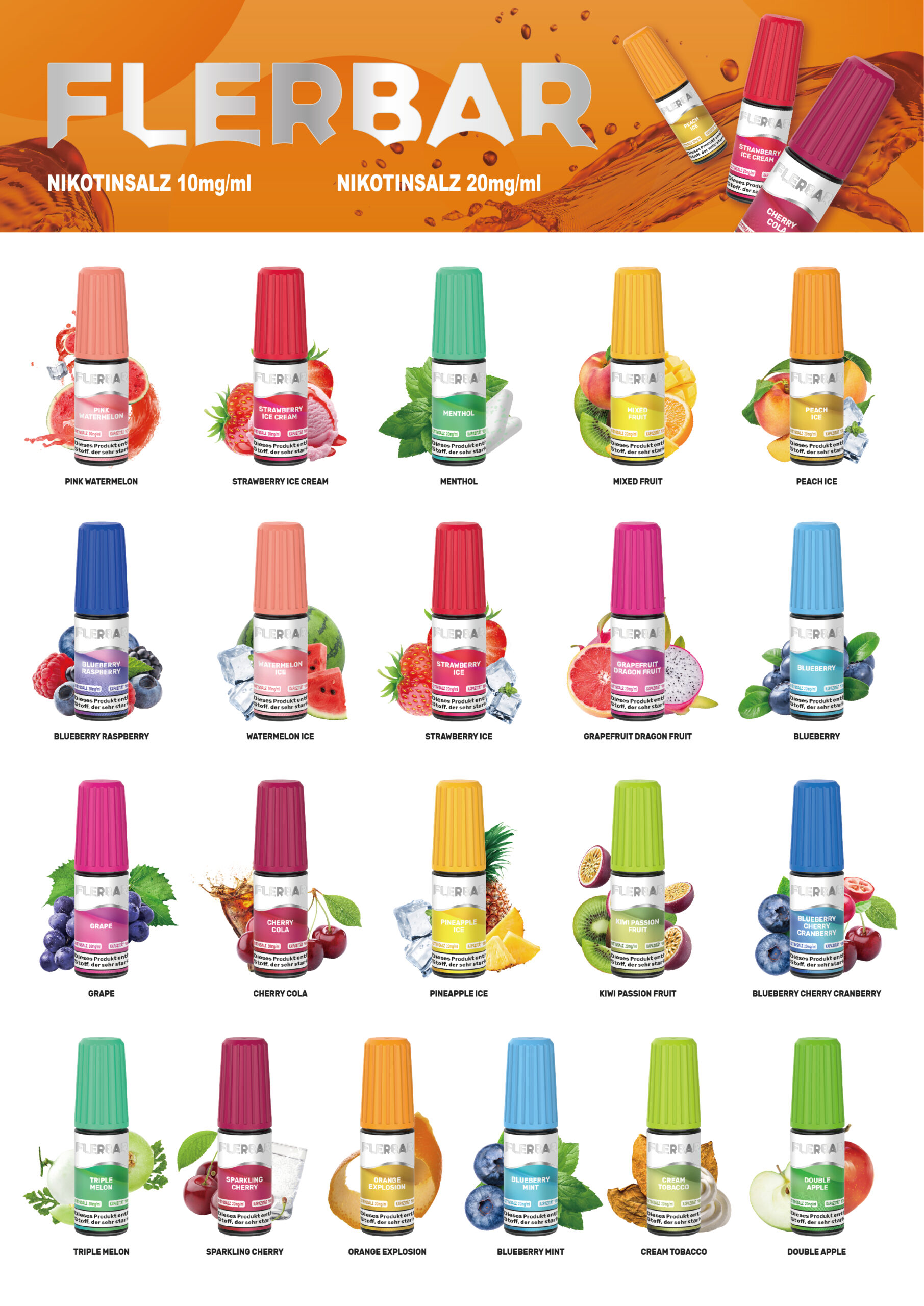 Flerbar Liquid Blueberry 10-20 mg/ml Flavors